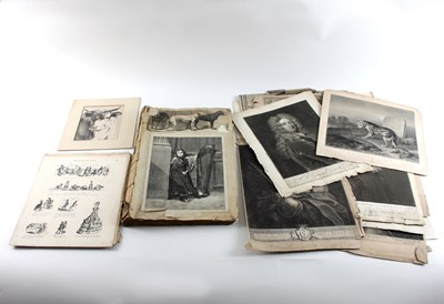 Lot 509 - A quantity of black and white engravings and...