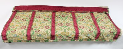 Lot 626 - An altar front, woven with five floral panels...