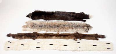 Lot 641 - An ermine stole, two fox stoles and another