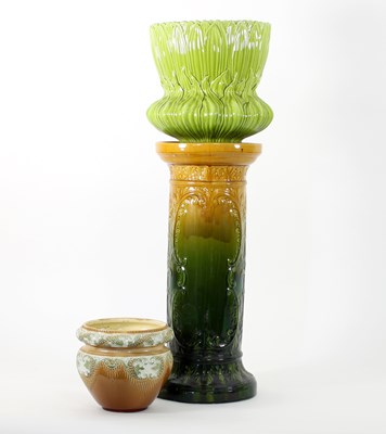 Lot 698 - A Bretby jardiniere with naturalistic leaf...