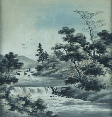 Lot 735 - A Japanese needlework landscape picture, circa...