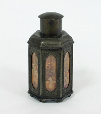 Lot 746 - A Chinese pewter tea caddy, early 20th Century,...