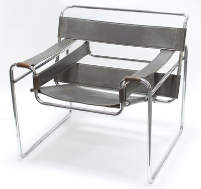 Lot 2 - After Marcel Breuer/A chrome and leather...