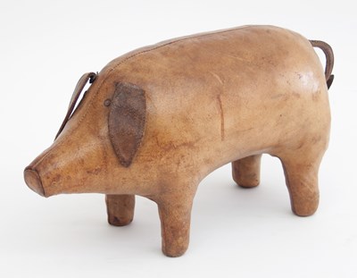 Lot 31 - A stuffed leather pig probably by Omersa for...