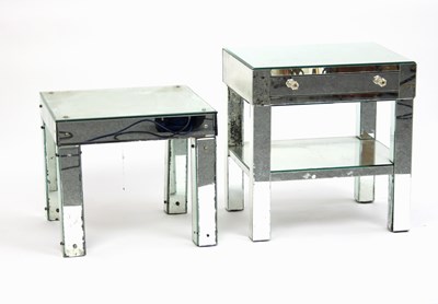 Lot 35 - A 1970s mirrored side table, fitted with a...