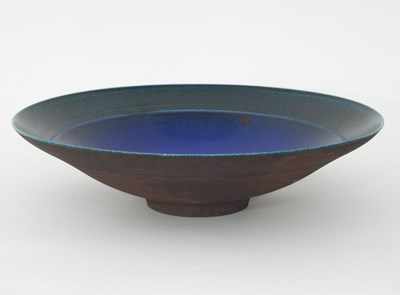 Lot 92 - Peter Sparrey/A stoneware Raku fired bowl, of...