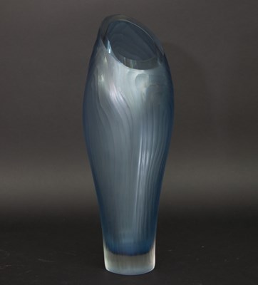 Lot 96 - Catherine Hough/A blue glass vase of tall...