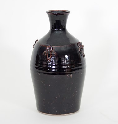 Lot 115 - Russell Collins/A stoneware Tenmoku bottle,...