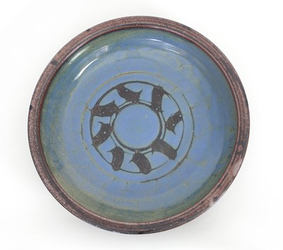 Lot 129 - Russell Collins/A stoneware circular platter...