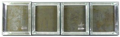 Lot 184 - A set of ten 20th Century verre eglomise style...