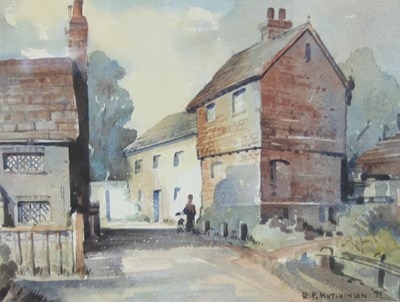 Lot 194 - R P Hutchinson/Village Street Scene/signed and...