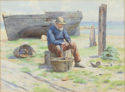 Lot 217 - Ralph Todd (British 1856 - 1932)/Mending the...