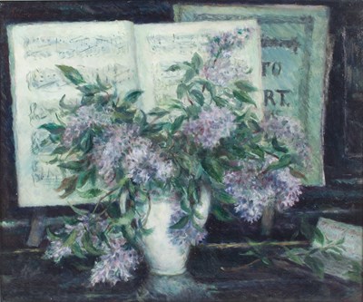 Lot 256 - Soloman/Still Life, Vase of Flowers on a Piano...