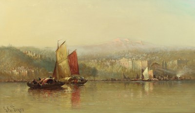 Lot 323 - George G Fryer (British, born 1832)/Boating at...