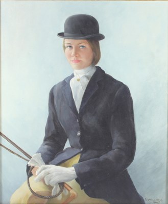 Lot 335 - K Williams/Portrait of a Lady in Riding...