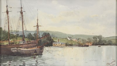 Lot 371 - M Bernard/Moored Boats/watercolour