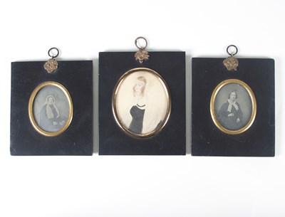 Lot 390 - Three Victorian framed ovals, containing two...