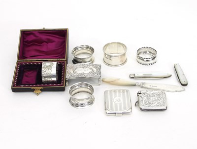 Lot 420 - A folding silver matchbook case, Birmingham...