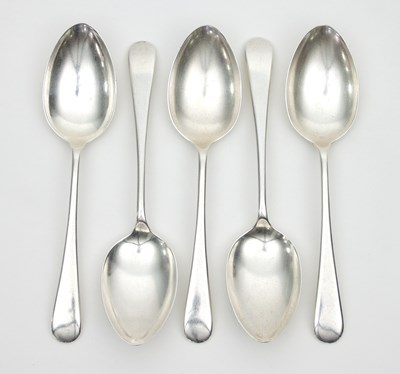 Lot 426 - A set of five old English pattern silver...