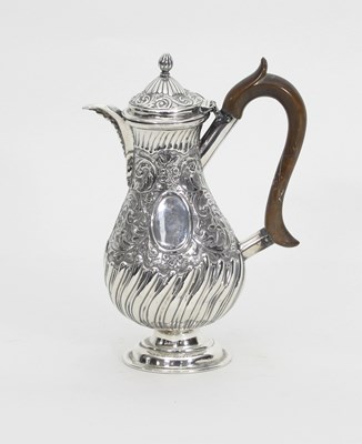 Lot 445 - A silver coffee pot, C B, London 1897, of pear...