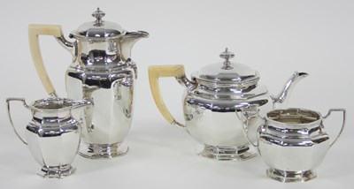 Lot 449 - A four-piece silver tea service, Mappin & Webb,...