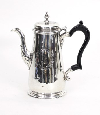 Lot 455 - A George II silver coffee pot, circa 1750...