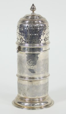 Lot 464 - A George I silver lighthouse caster, London...