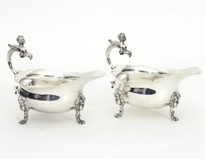 Lot 467 - A pair of silver sauce boats, Sheffield 1929,...