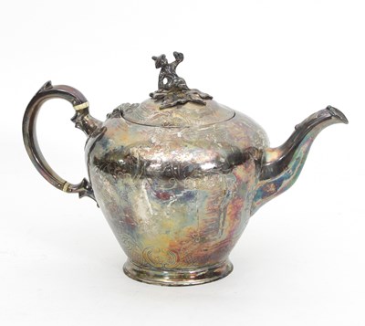 Lot 471 - A George III silver teapot, John Emes, London...