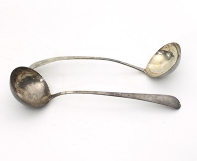 Lot 473 - Two silver soup ladles, Edinburgh 1802, of Old...