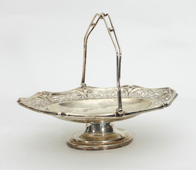 Lot 492 - A silver fruit basket, Sheffield 1882, of oval...