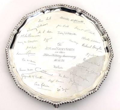 Lot 494 - A silver salver, A F, Sheffield 1919, with...