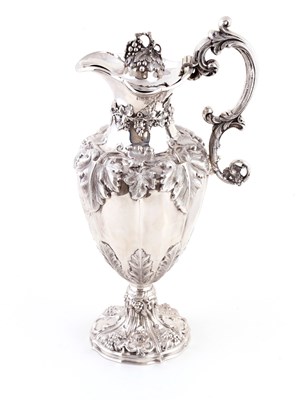 Lot 497 - A Victorian silver claret jug, Henry Wilkinson...