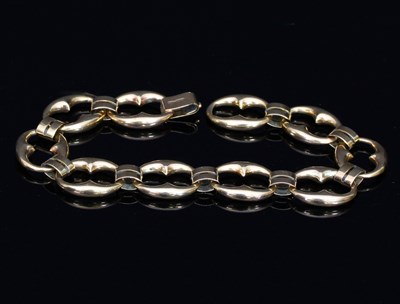 Lot 574 - A 9ct gold fancy link bracelet, approximately...