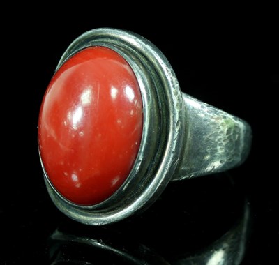 Lot 576 - A Georg Jensen silver ring, designed by Harald...