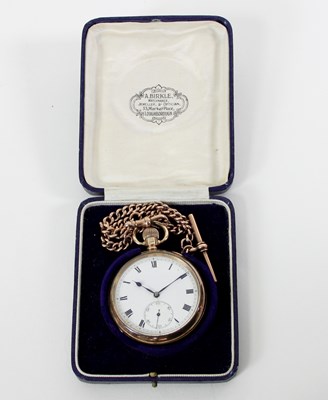 Lot 603 - A 9ct gold cased open-faced pocket watch, the...