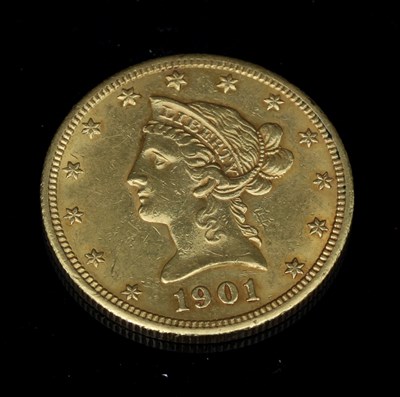 Lot 620 - A United States of America gold ten dollar...