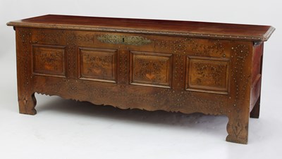 Lot 658 - An early 19th Century oak chest, with...