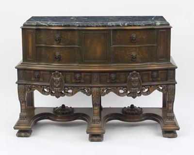 Lot 667 - A Continental sideboard, the serpentine...