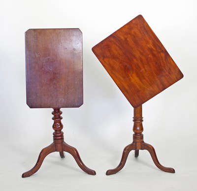 Lot 696 - Two 19th Century small mahogany tripod tables...