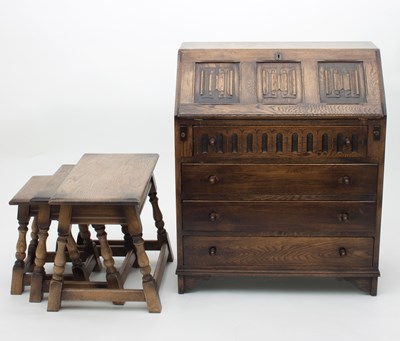 Lot 710 - An Ercol oak dresser base, of 17th Century...