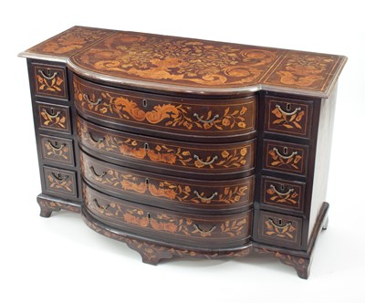 Lot 711 - A Dutch mahogany and floral marquetry bowfront...