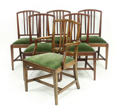 Lot 714 - A set of six mahogany dining chairs including...