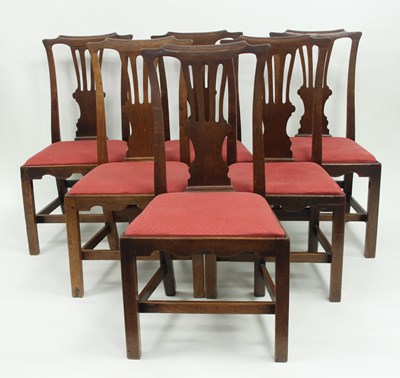 Lot 732 - Six fruitwood dining chairs of late 18th...