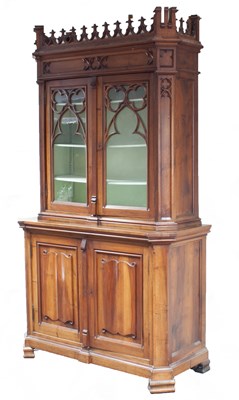 Lot 741 - A Victorian gothic walnut bookcase with...