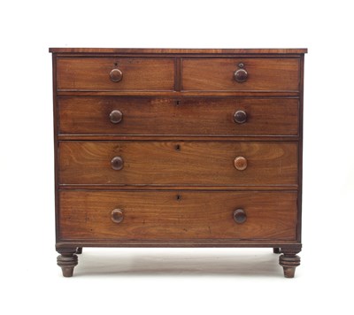 Lot 757 - An early Victorian mahogany chest of three...