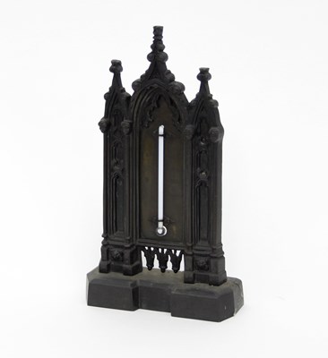 Lot 770 - A George IV gothic thermometer stand chimney...