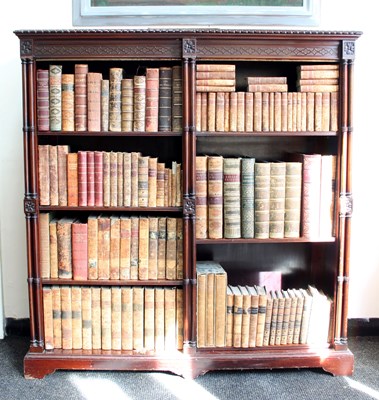 Lot 781 - An Edwardian mahogany bookcase, the top with...