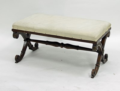 Lot 799 - An early Victorian upholstered duet stool, on...