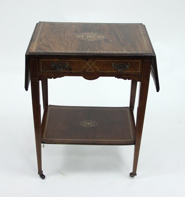 Lot 802 - An Edwardian rosewood two-flap table with...